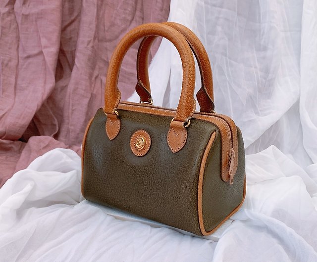 ハンドバッグ　本革　イタリア製　美品　一点物　フォンタナ　茶色　15万　着物にもセリーヌバッグ