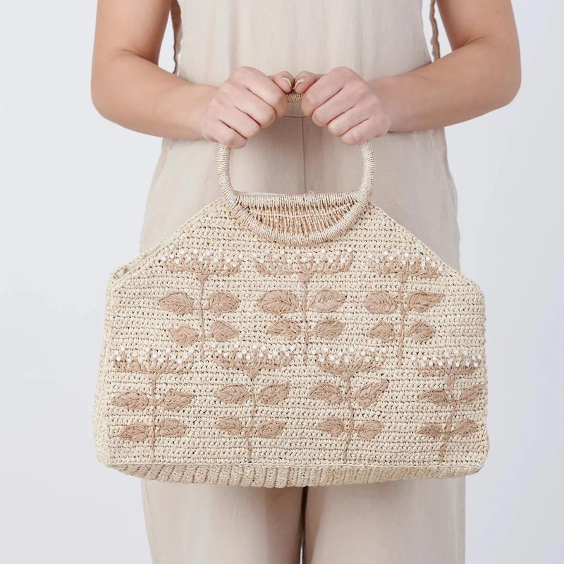 MONICA BAG - Natural Raffia Hand Crochet Bag - Handbags & Totes - Eco-Friendly Materials Brown