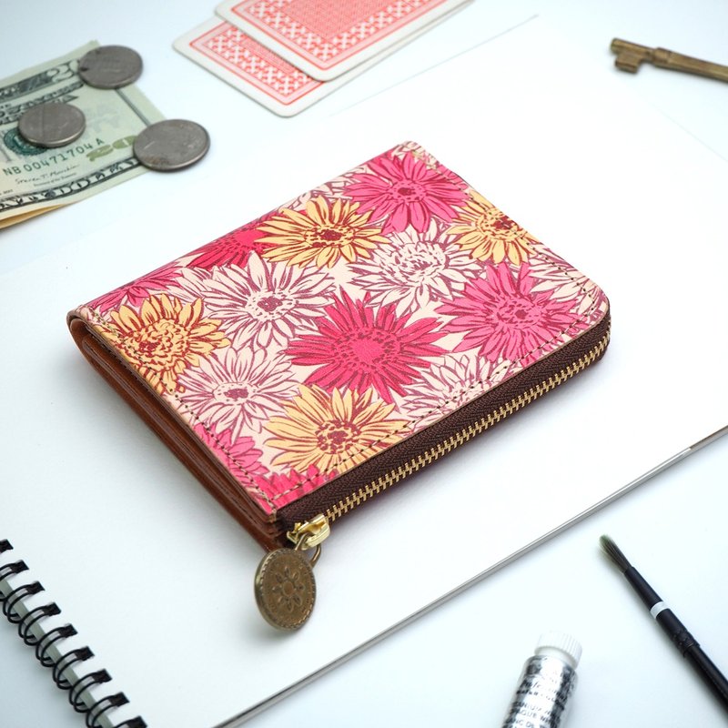 L-shaped zipper wallet / Gerbera - กระเป๋าสตางค์ - หนังแท้ หลากหลายสี