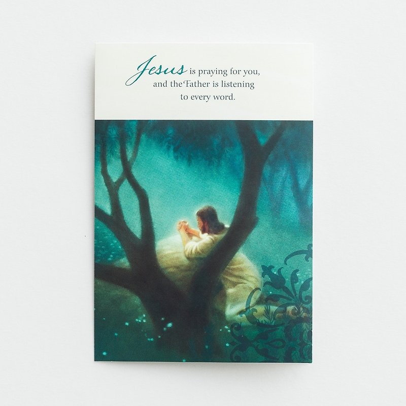 ◤ Jesus is praying for you, and I pray for you | cards blue-green religion | Dayspring - Cards & Postcards - Paper Green
