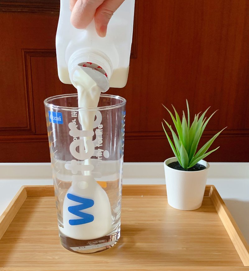 Juice&Water Scale Cup 570ml Milk Cup Juice Cup - แก้ว - แก้ว ขาว