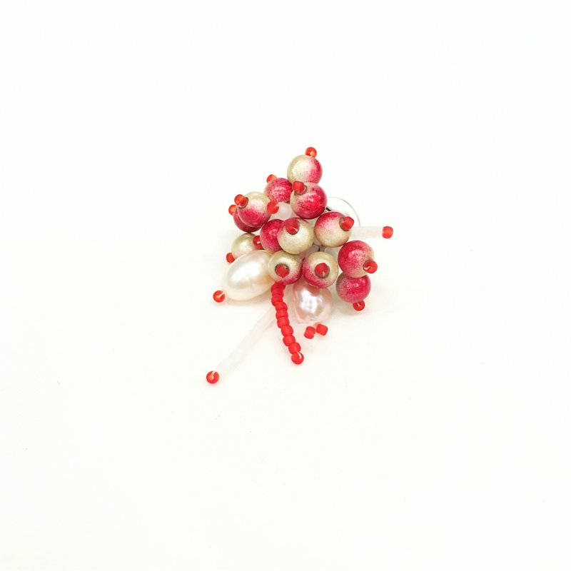 エイリアンの花言葉 - レッドパール - ピアス・イヤリング - プラスチック レッド