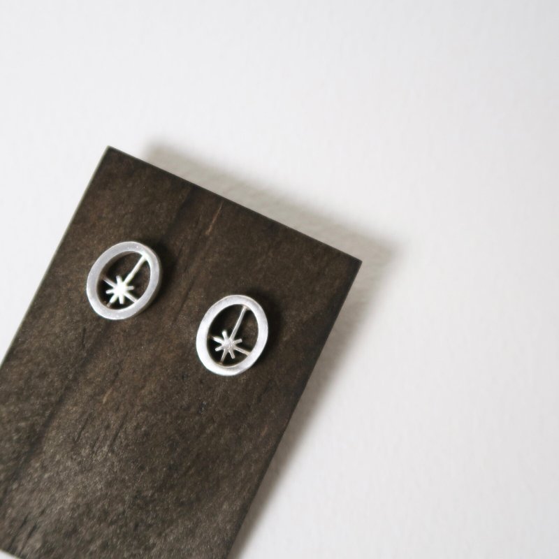 || chun x chun || × stained glass × 925純銀流星耳環 - 耳環/耳夾 - 純銀 銀色