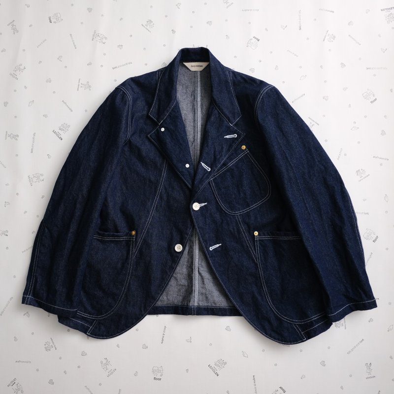 12oz denim Chaplin jacket - Women's Casual & Functional Jackets - Cotton & Hemp Blue