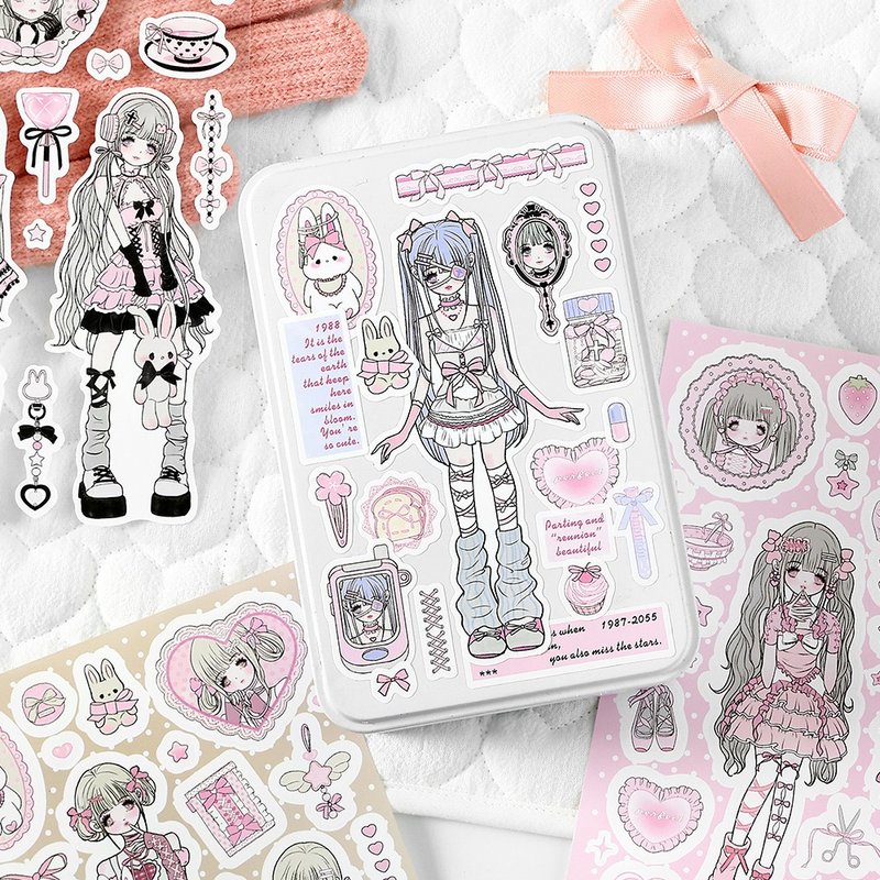 Papermore Honey Girl Series DIY Notebook Decoration Collage Two-dimensional Self-adhesive Die-cut Stickers - สติกเกอร์ - กระดาษ 