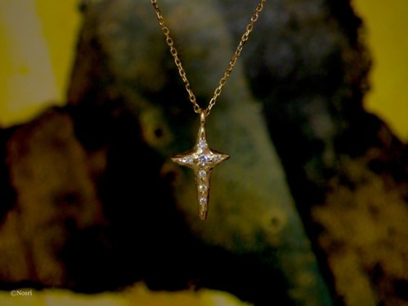 Pinkoi Proxy Purchase - Handmade Cross Pendant S size (K10 Diamond) - Necklaces - Other Metals 