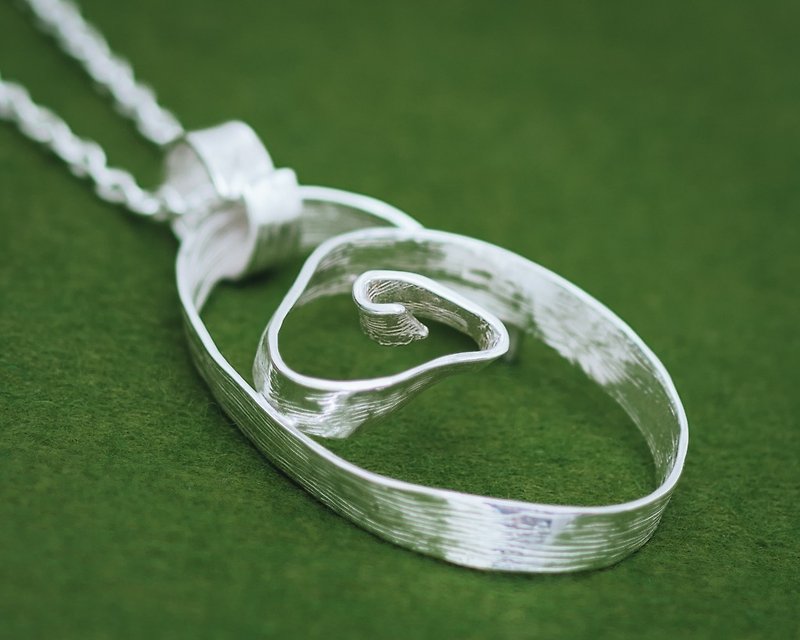 Statement necklace - Daikon Peelings pendant - chain set - hypoallergenic - Necklaces - Silver Silver