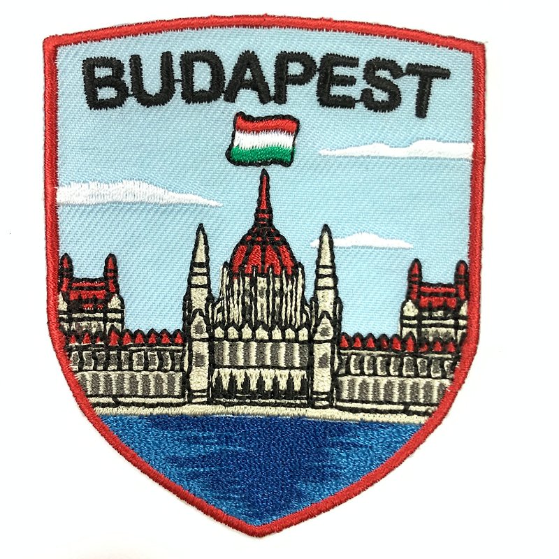 匈牙利 布達佩斯 熱燙補丁貼 熨燙袖標 背膠補丁布標 外套熨斗刺 - 襟章/徽章 - 繡線 多色