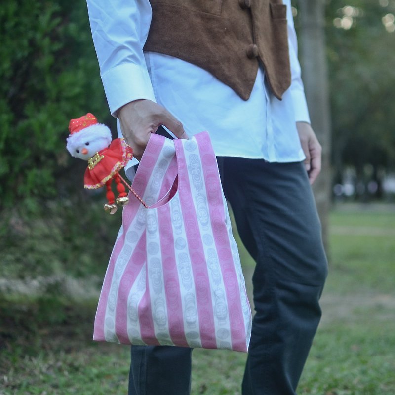 【手提包/提袋】大將軍的塑膠袋_mini_台灣市場紅白 - 手袋/手提袋 - 聚酯纖維 粉紅色