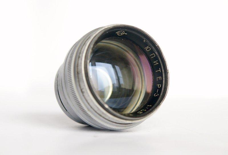 Jupiter-3 P 1.5/50 lens for rangefinder camera Contax Kiev mount USSR ZOMZ cap - กล้อง - โลหะ สีเงิน