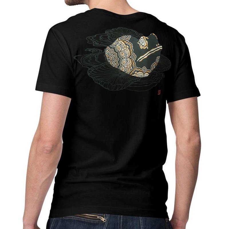 Japanese art T-shirt - Frog 100%Cotton Made in Japan - Women's T-Shirts - Cotton & Hemp Black