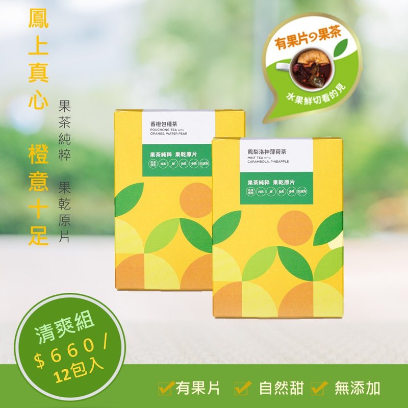有果乾茶12入禮盒  天然無添加 台灣製【Hoiis好集食】 - 茶葉/茶包/水果茶 - 其他材質 綠色
