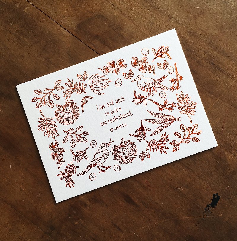 sybil-ho Anjuleye bronzing card warm orange - การ์ด/โปสการ์ด - กระดาษ สีทอง
