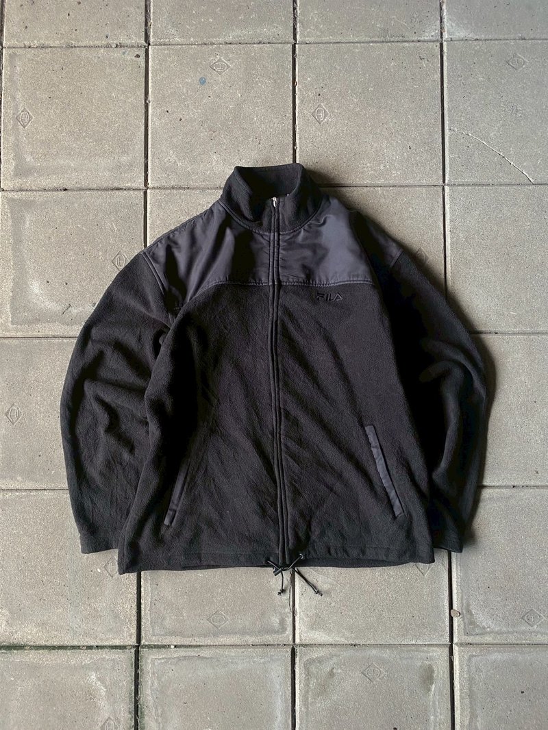 --兩光師選物--Fila拼接搖粒絨外套 - 男裝外套/大衣 - 其他材質 黑色