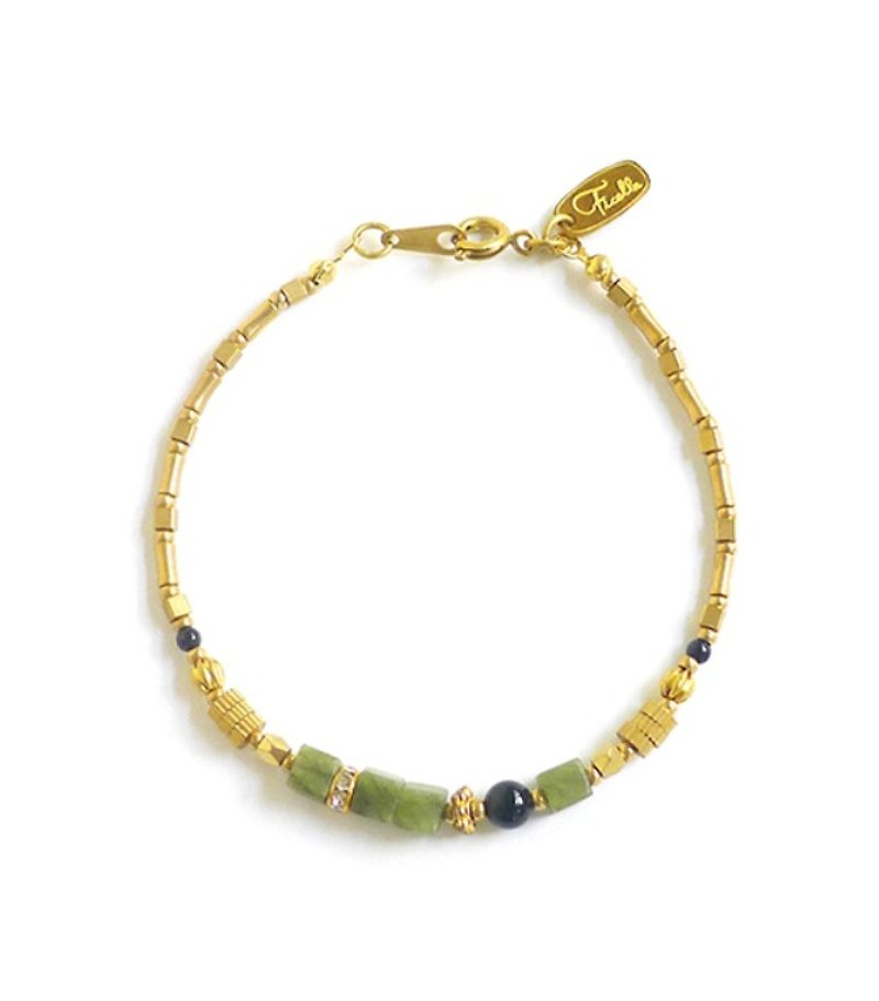 [Princess Ficelle Ficelle yarn light jewelry] [] [] Wukelili olive Stone on the waves - สร้อยข้อมือ - เครื่องเพชรพลอย สีเขียว