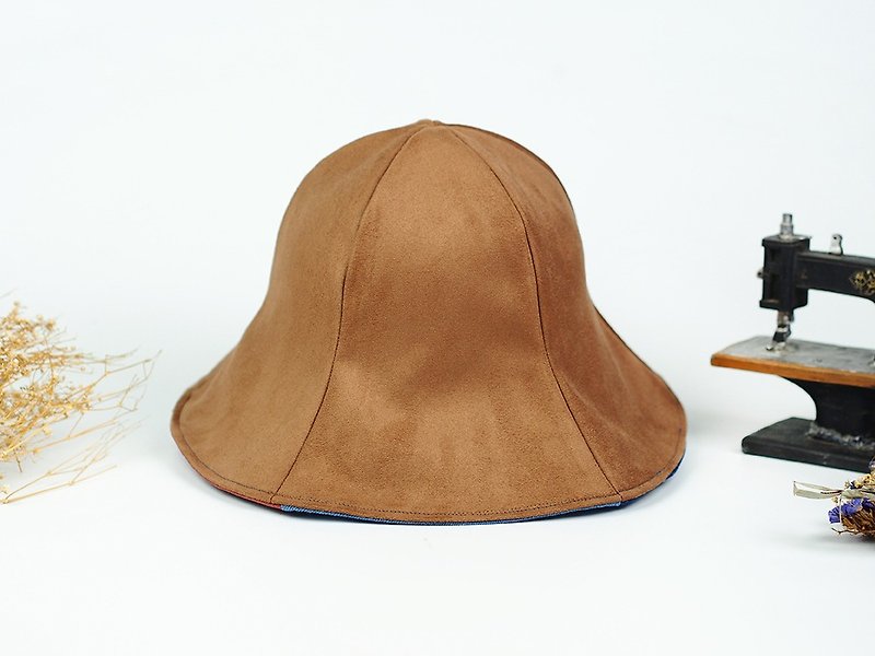 Hand-made double-sided design hat  - Hats & Caps - Genuine Leather Brown