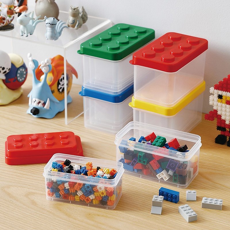 日本霜山 樂高可疊式小顆粒積木/零件收納盒-大中小3件組-4色可選 - 居家收納/收納盒/收納用品 - 塑膠 多色