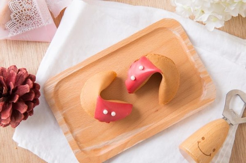 【幸運餅乾婚禮小物】喜滋滋幸運籤餅 - 手工餅乾 - 新鮮食材 紅色