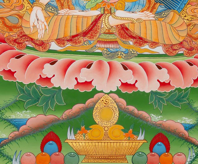 エレガントなホワイトターラのタンカ 時を超えたチベットの芸術 精神の