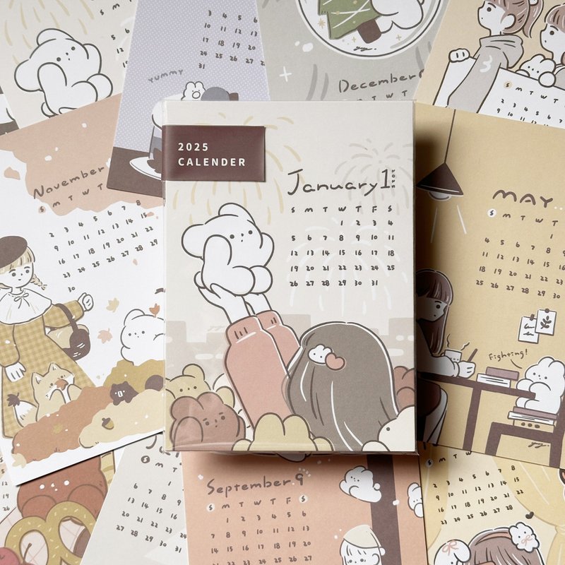 2025 Rabbit Accompany You Calendar Set - Calendars - Paper White