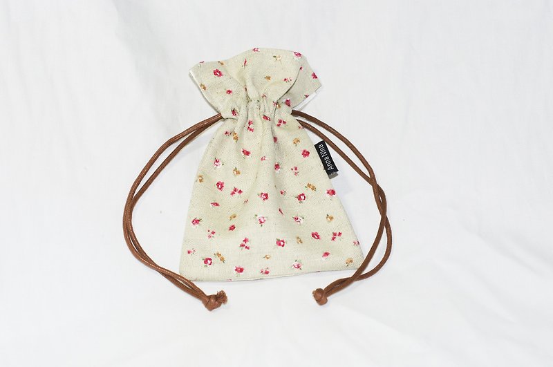 [AnnaNina] handmade double-layer green bundle pocket country flower - กระเป๋าเครื่องสำอาง - ผ้าฝ้าย/ผ้าลินิน 
