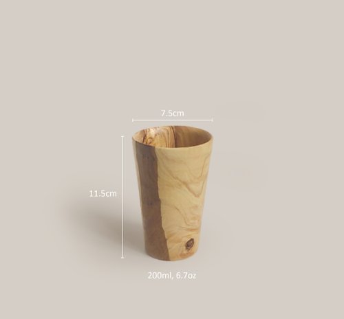 手作りオリーブウッドカップ日本製シンプル200ml - ショップ
