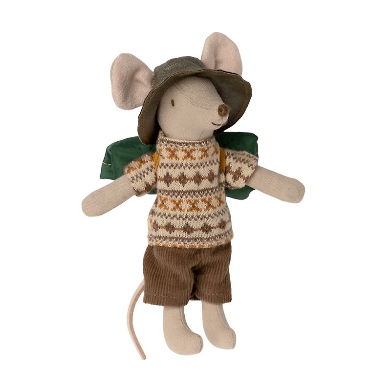 Hiking Mouse, Big Brother - Stuffed Dolls & Figurines - Cotton & Hemp Green