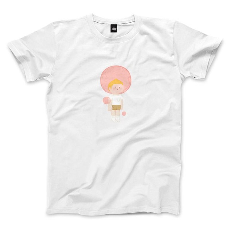 粉紅泡泡 - 白 - 中性版T恤 - 男 T 恤 - 棉．麻 白色