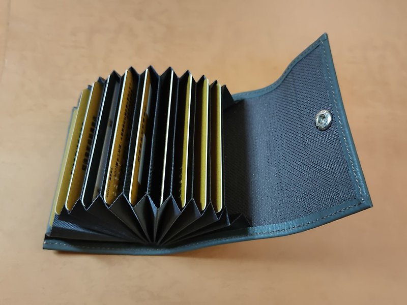 Organ Fold Credit Card Case - ที่ใส่บัตรคล้องคอ - หนังแท้ 