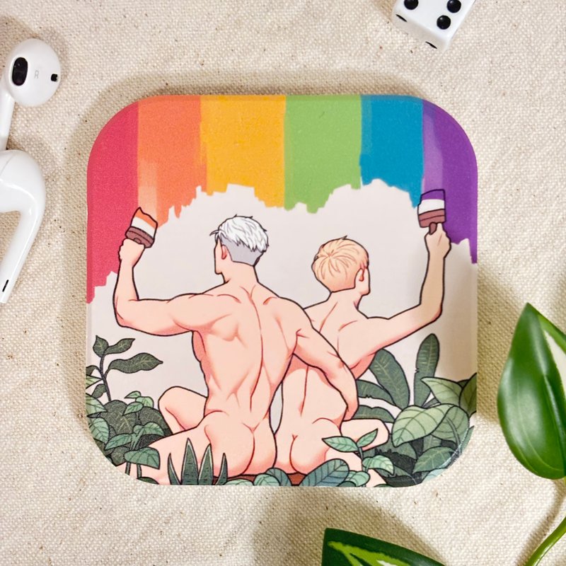 珪藻土彩虹杯墊 - 杯墊 - 其他材質 多色