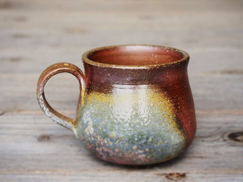 Bizen coffee cup (middle) _ c 2 - 095 - แก้วมัค/แก้วกาแฟ - ดินเผา สีนำ้ตาล