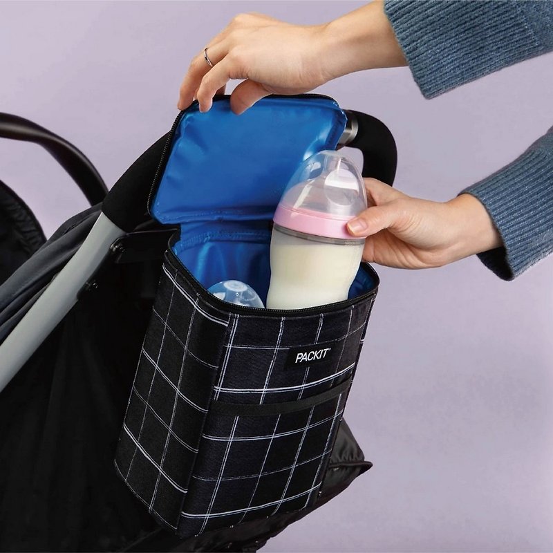 American [PACKIT] Ice Cool 1.5L portable cooler bag (gentleman plaid) - กระเป๋าคุณแม่ - วัสดุอื่นๆ สีดำ