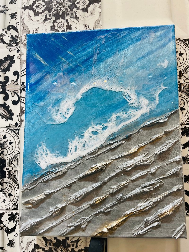 海洋造景流動畫畫布 - 海報/掛畫/掛布 - 其他人造纖維 銀色