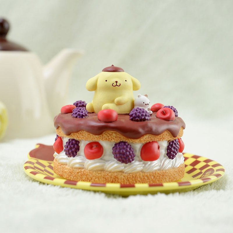 Pudding Dog Dessert Music Bell Decoration + Plate - Items for Display - Porcelain 
