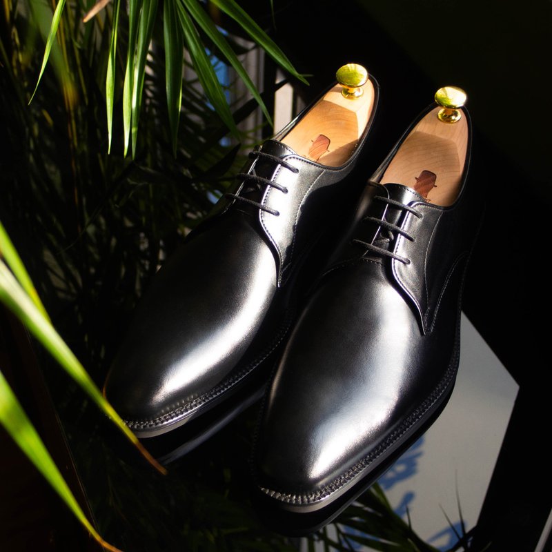 REGENT 素面三孔德比鞋-黑/ Plain Toe Derby-Black - 男皮鞋 - 真皮 黑色