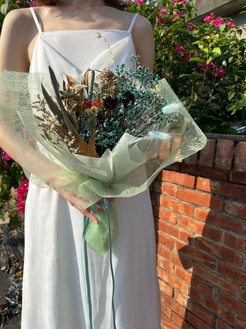 綠色系永生花、乾燥花、客製花禮 - 乾燥花/永生花 - 植物．花 綠色