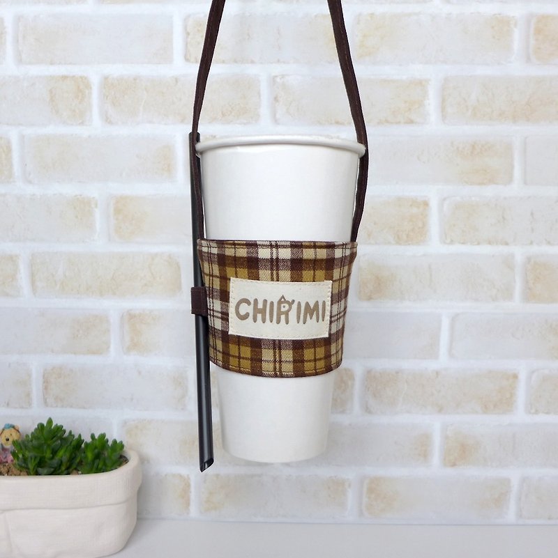 Eco-friendly beverage bag-coffee grid (single entry) - ถุงใส่กระติกนำ้ - ผ้าฝ้าย/ผ้าลินิน 
