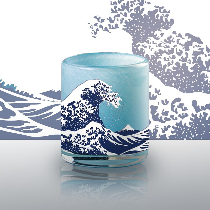 生日 男友禮物|浮世繪 冰凍燒威士忌玻璃杯 - 酒杯/酒器 - 玻璃 藍色