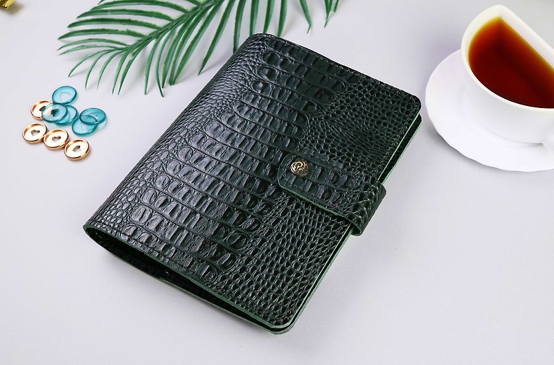 a5 binder - a5 planner cover - a5 planner binder leather - refillable journal - Notebooks & Journals - Genuine Leather Green
