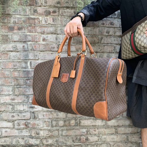 Italian middle-aged CELINE brown Monogram tote bag travel bag 50cm