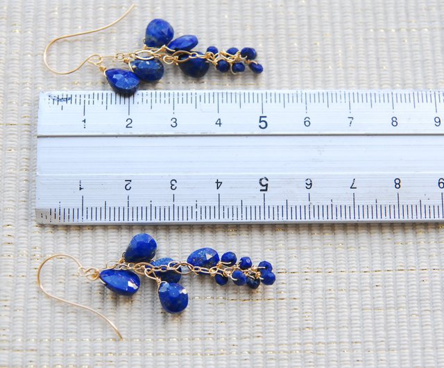 ラピスラズリ ファセットカット ペアシェイプ 一粒 大人ピアス 14kgf ラピスラズリ ファセットカット ペアシェイプ 一粒 大人ピアス 14kgf