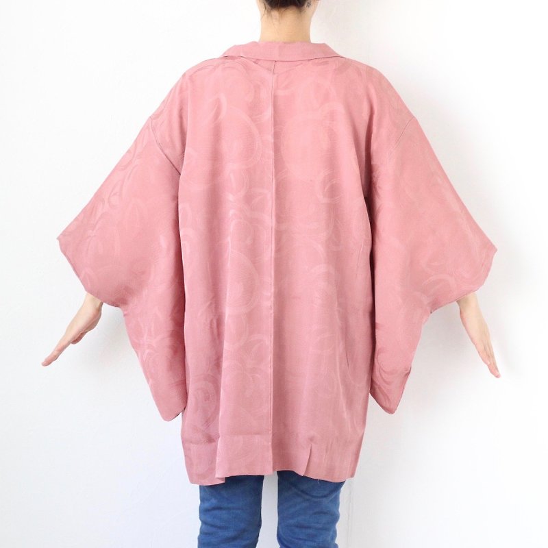 woven Tachibana kimono, Japanese silk kimono, traditional kimono /3981 - Women's Casual & Functional Jackets - Silk Pink