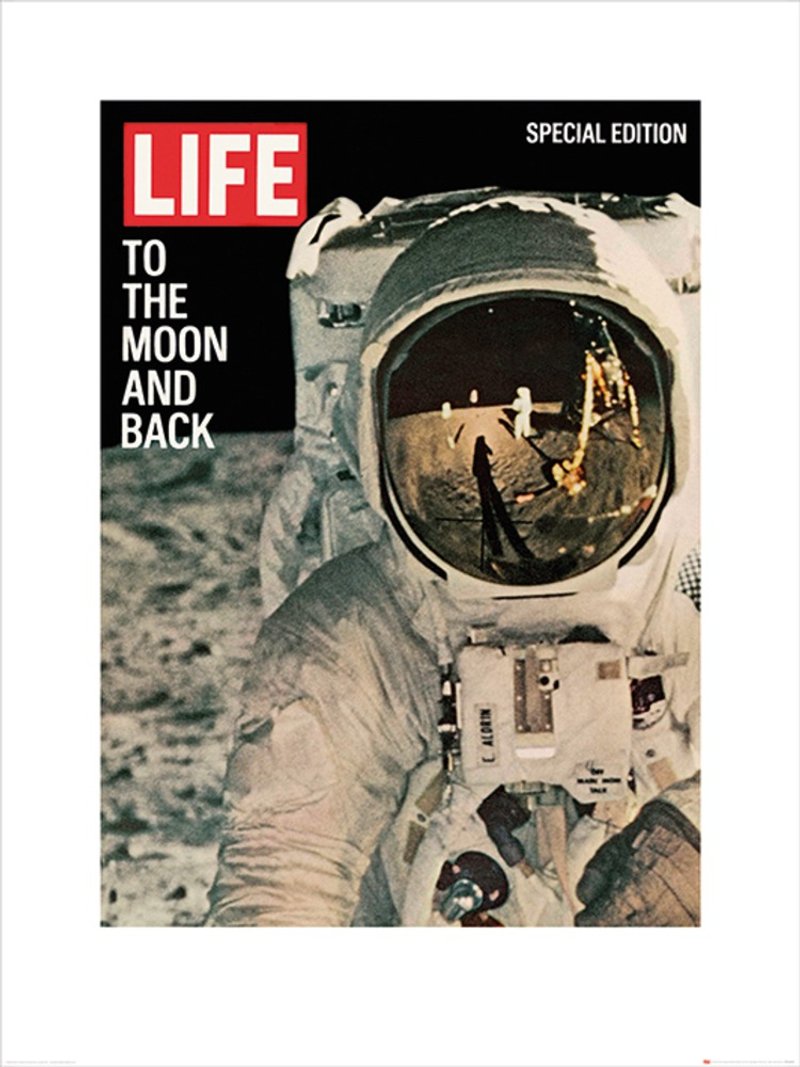 【LIFE生活雜誌】1969登陸月球特刊封面 - 60x80cm - 海報/掛畫/掛布 - 紙 金色
