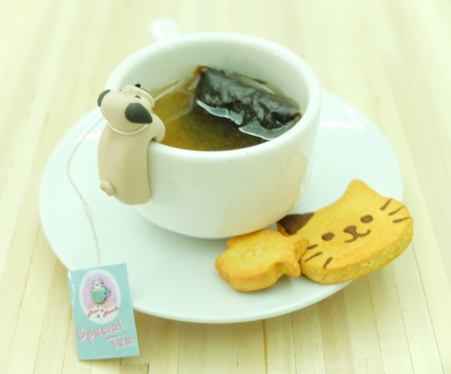 Tea Mug with Tea Bag Holder - Black