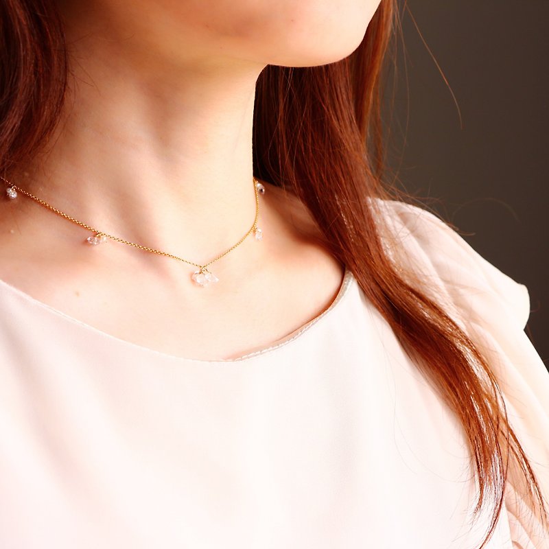 Harkimer diamond necklace-14kgf - Necklaces - Gemstone Gold