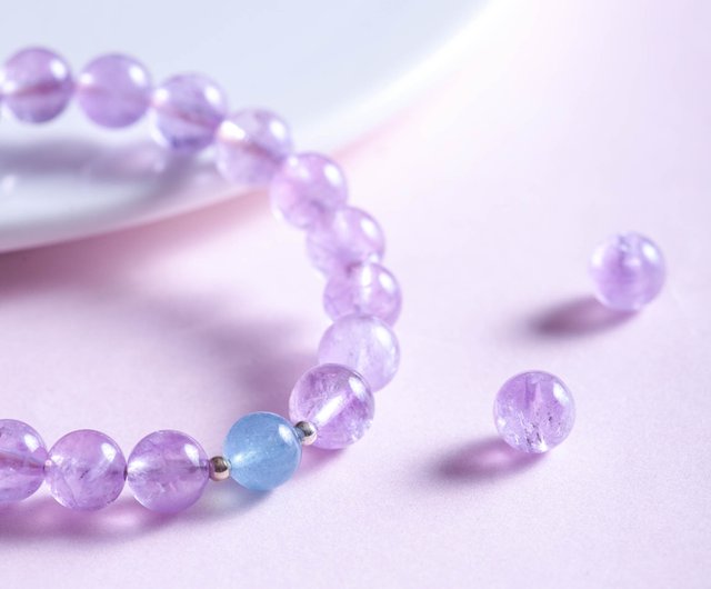 A Light Lavender Purple Amethyst Beads Bracelet, Length 20 Cm, 22