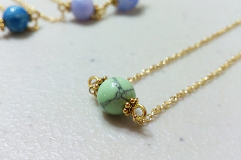 Asteroid Necklace ~ Light Turquoise - Necklaces - Stone Green