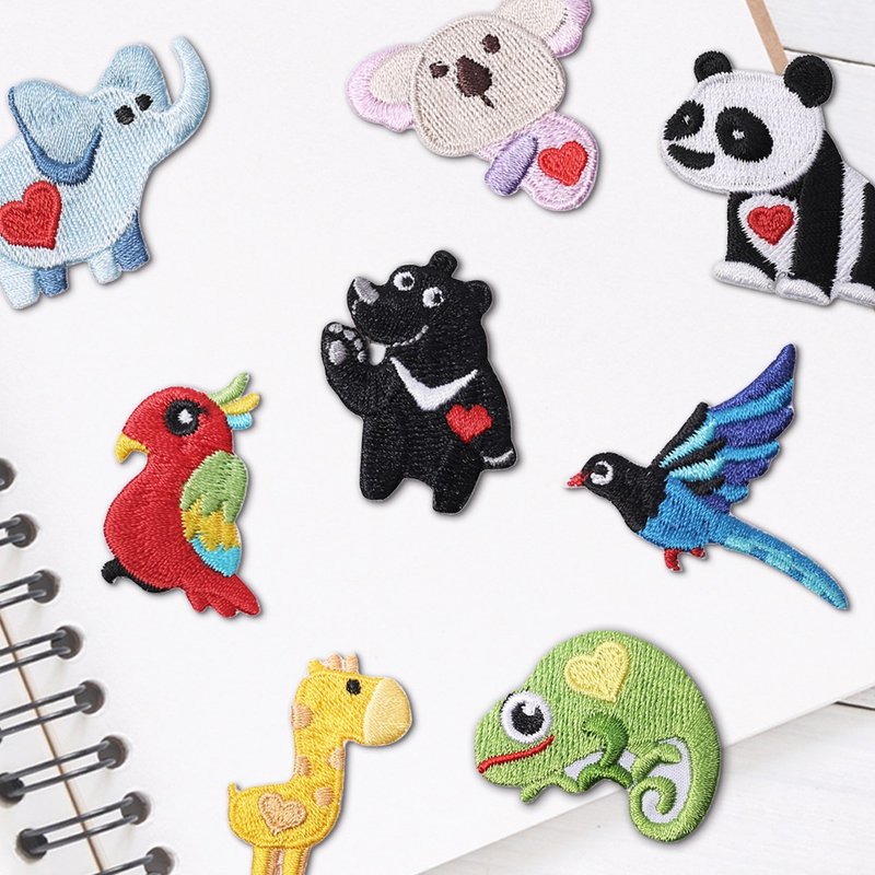 【刺繡布貼】Dear Zoo 小動物 (十四款) - 貼紙 - 繡線 