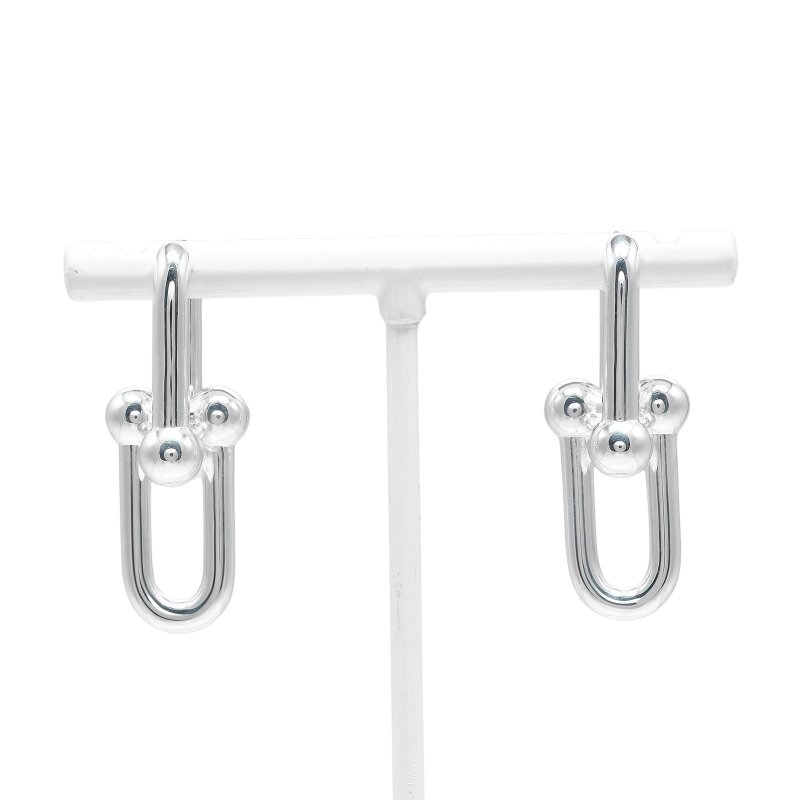 【日本直送】ティファニー TIFFANY&Co. ハードウェア ラージリンク ピアス シルバー925 約10.4g【中古】Aランク - 耳環/耳夾/耳骨夾 - 銀 銀色