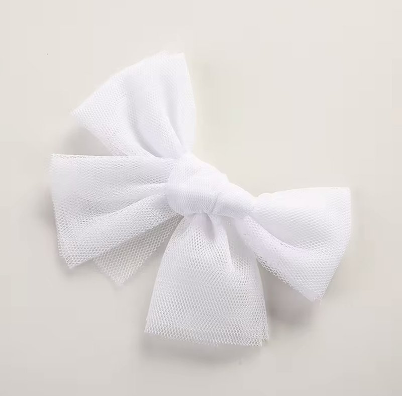 澳洲Josie Joan's 刺繡蕾絲蝴蝶結髮夾  -  Rhodes  (白) - 髮夾/髮圈 - 棉．麻 白色